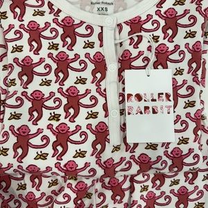 NWT Pink Monkey Roller Rabbit Pants PJ Size XXS